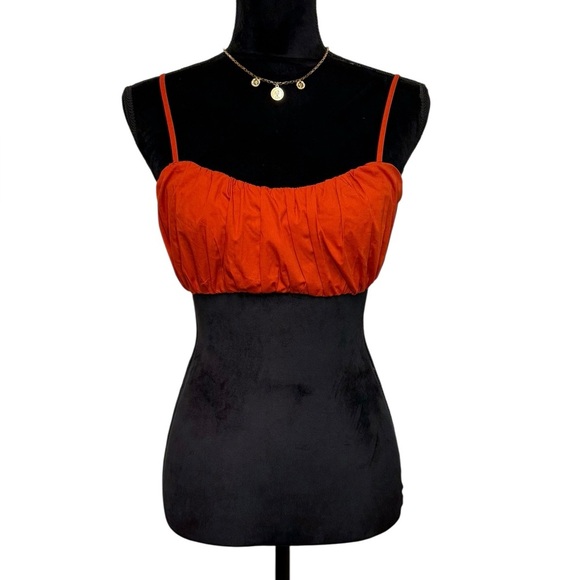 Abercrombie & Fitch Ruched Tiny Set Top Red Orange Color Size Small - Picture 2 of 5